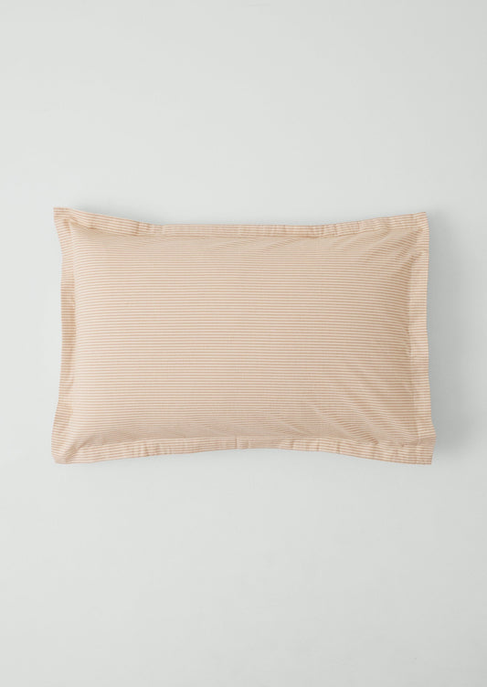 Set di federe in morbido cotone Oxford a righe | Argilla/Ecru