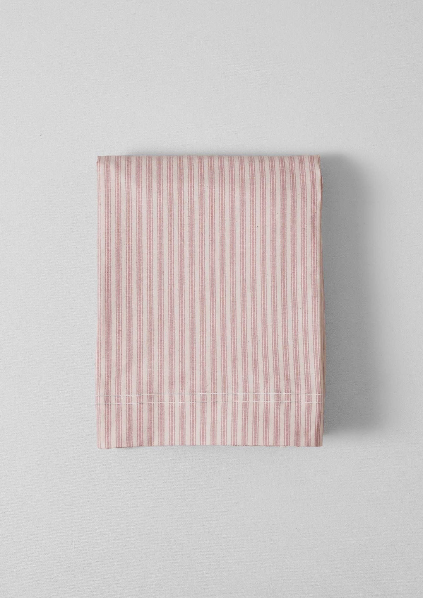 Lenzuolo piano a righe in cotone biologico | Ecru/Rosa