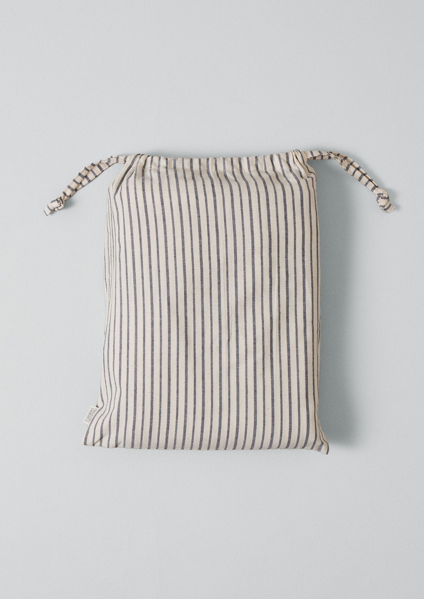 Lenzuolo piano a righe per pigiama in cotone biologico | Blu navy/Ecru