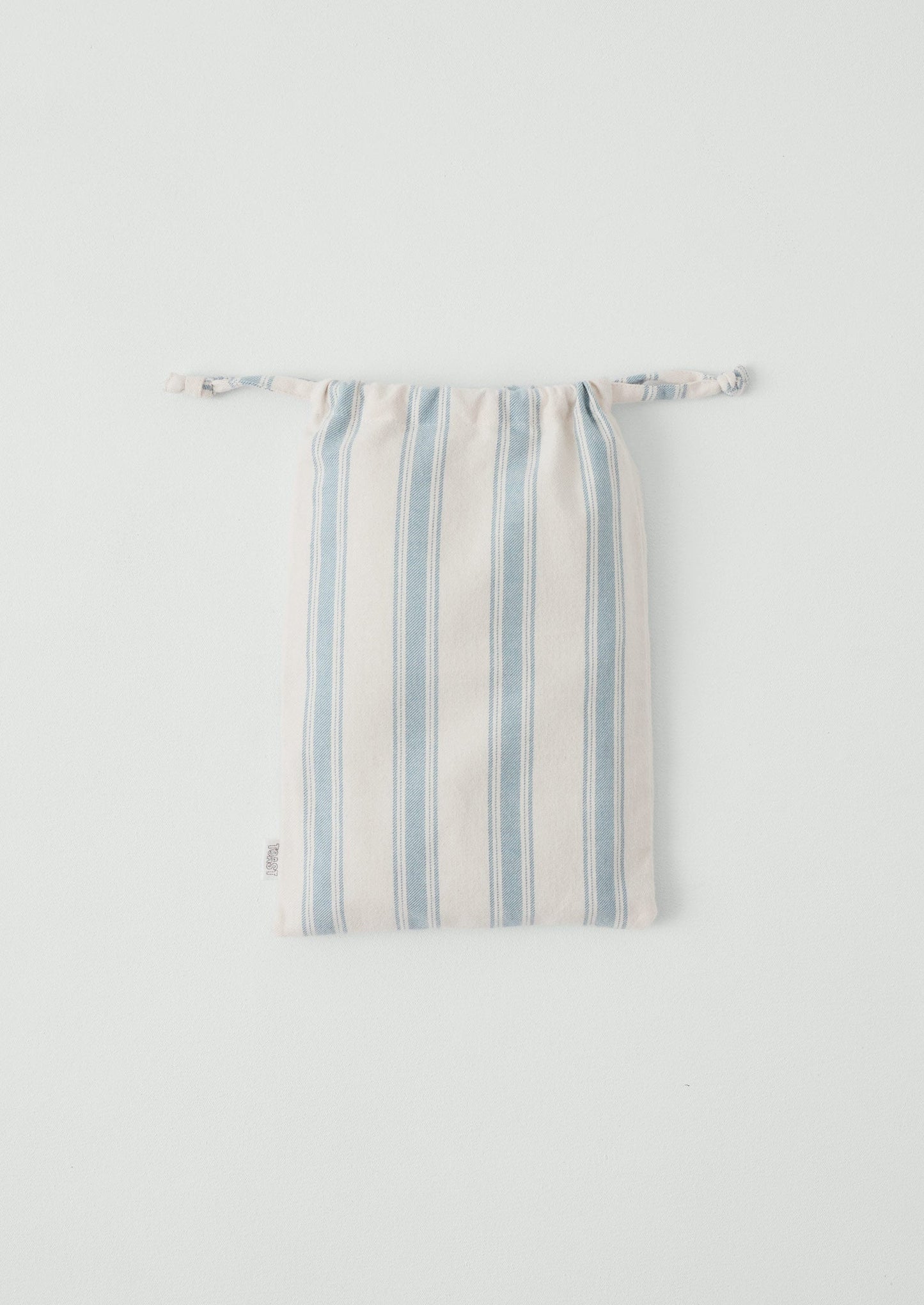 Set di federe in flanella di cotone Oxford a righe Fjord | Blu lavato/Écru