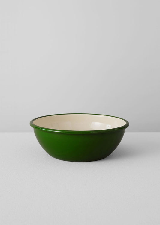 Insalatiera smaltata | Crema/Foglia