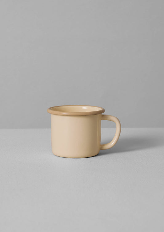 Tazza smaltata con bordo a contrasto | Stucco/Crema
