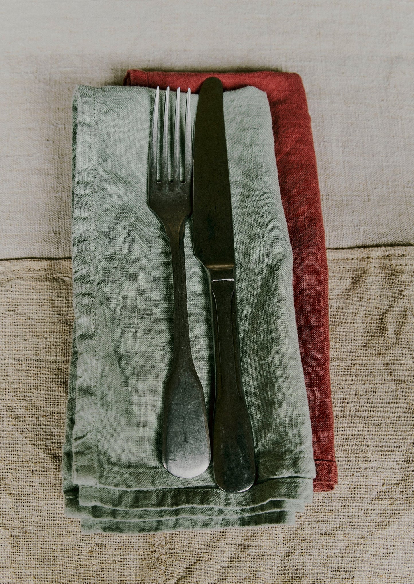 Tovagliolo in lino lavato | Menta morbida