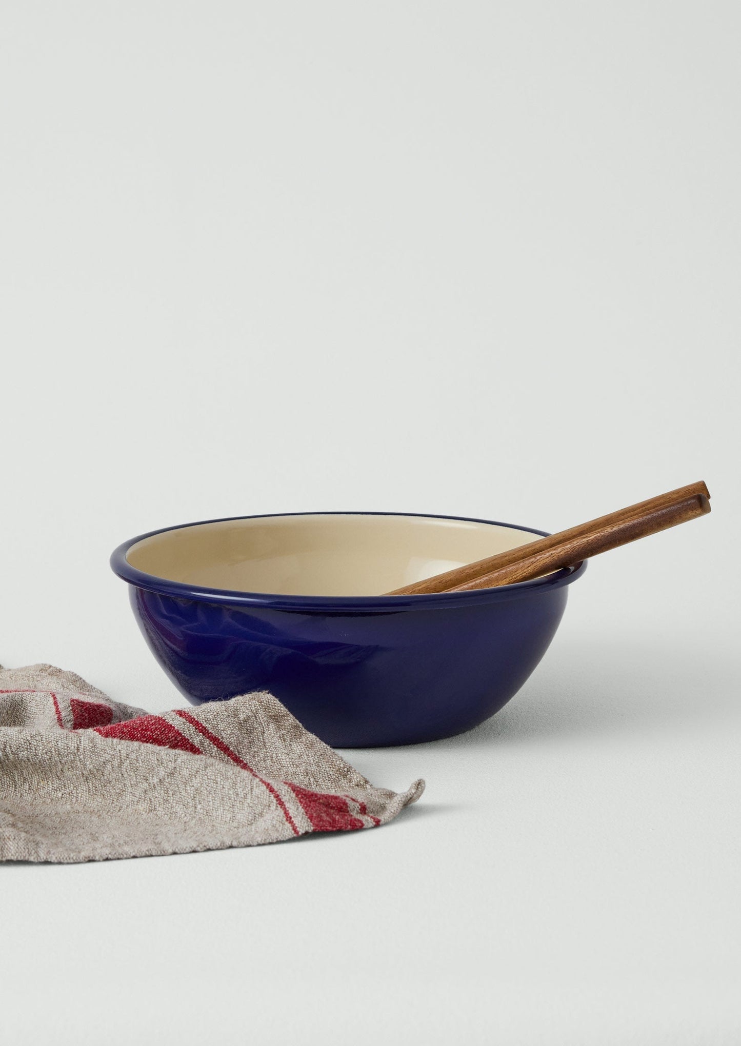 Insalatiera smaltata | Crema/Blu