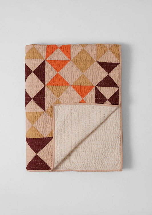 Trapunta patchwork aquilone | Paglia/Papavero