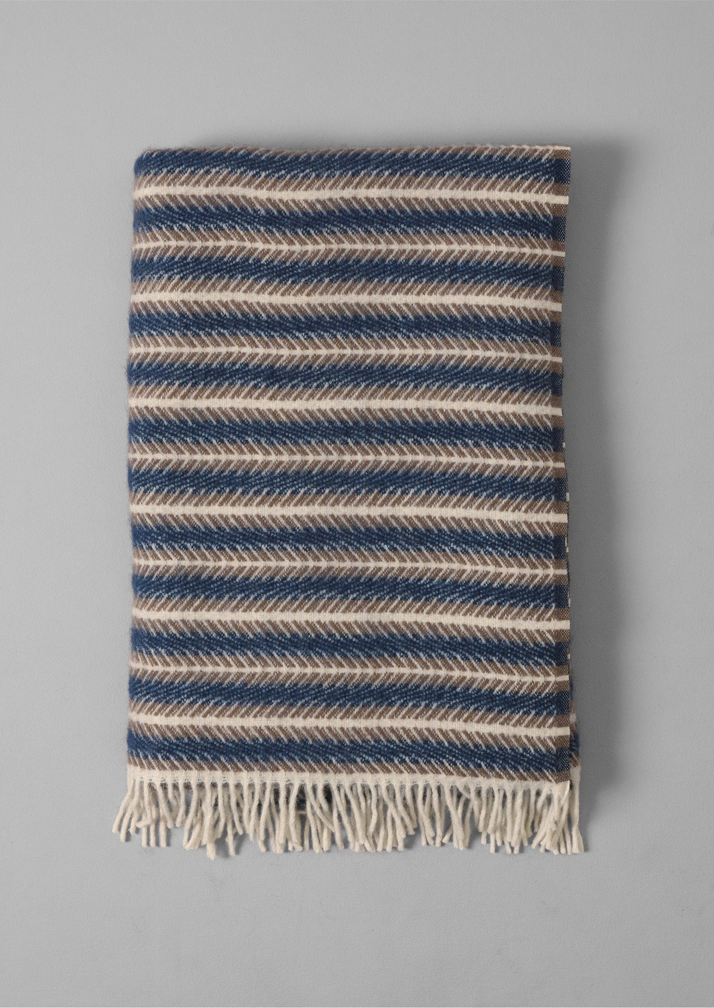 Coperta di lana Oscar | Blu/Sabbia