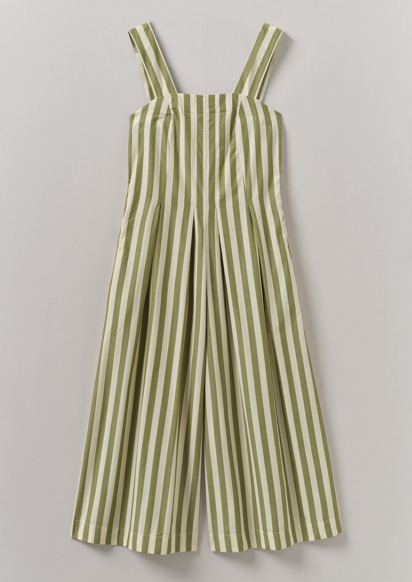 Tuta in cotone a righe Oyo | Verde Calla