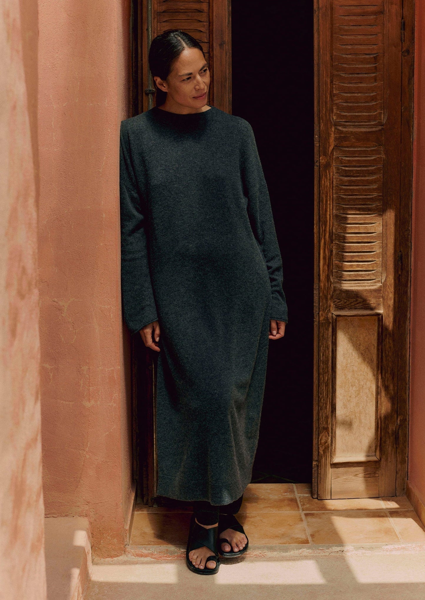 Abito in maglia di lana e cashmere | Melange antracite