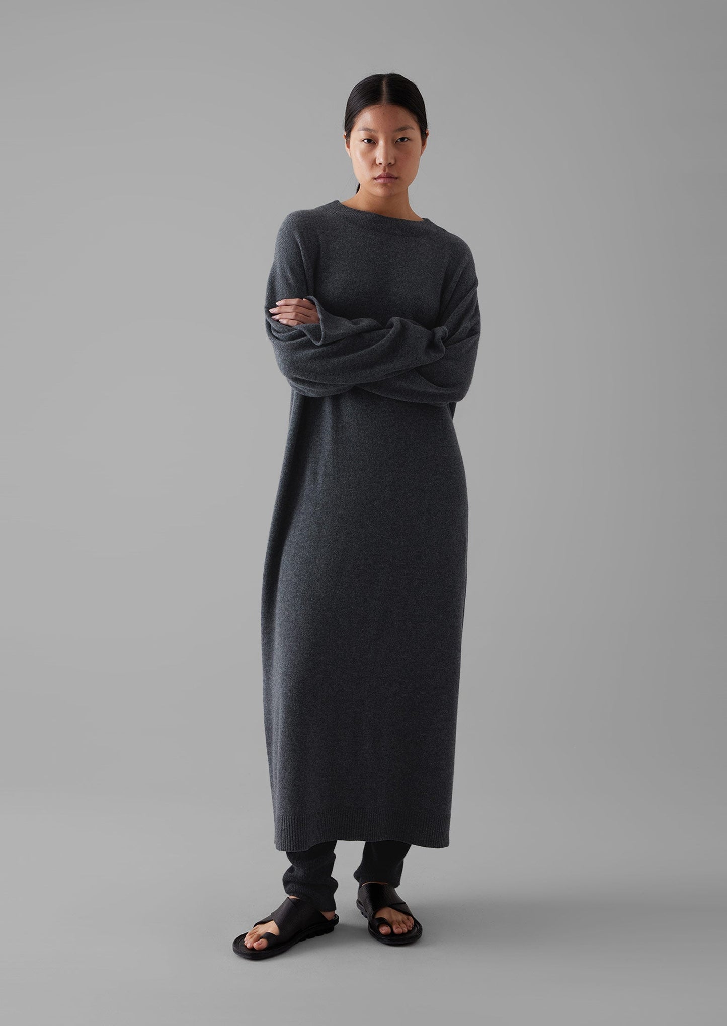 Abito in maglia di lana e cashmere | Melange antracite