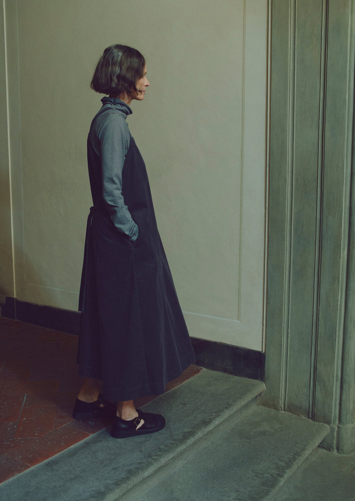 Grembiule in velluto a coste biologico | Antracite