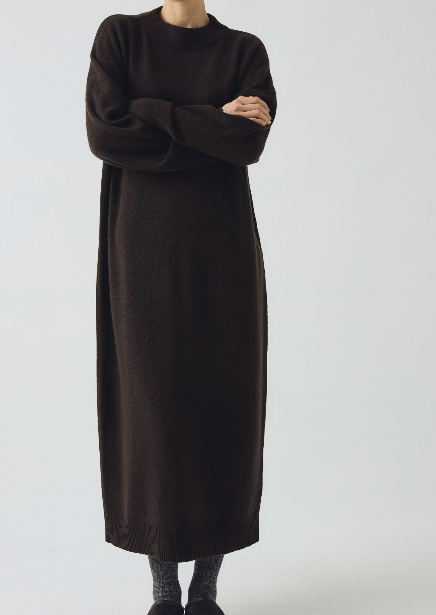 Abito in maglia di lana e cashmere | Marrone terra d'ombra