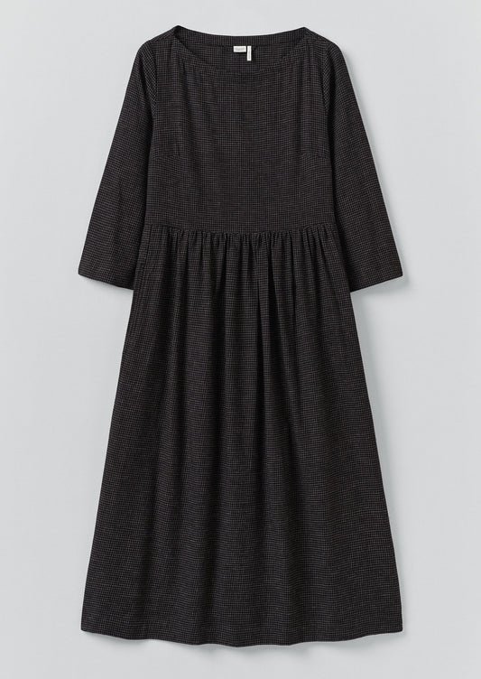 Abito Freya in cotone e cashmere | Nero/Ecru