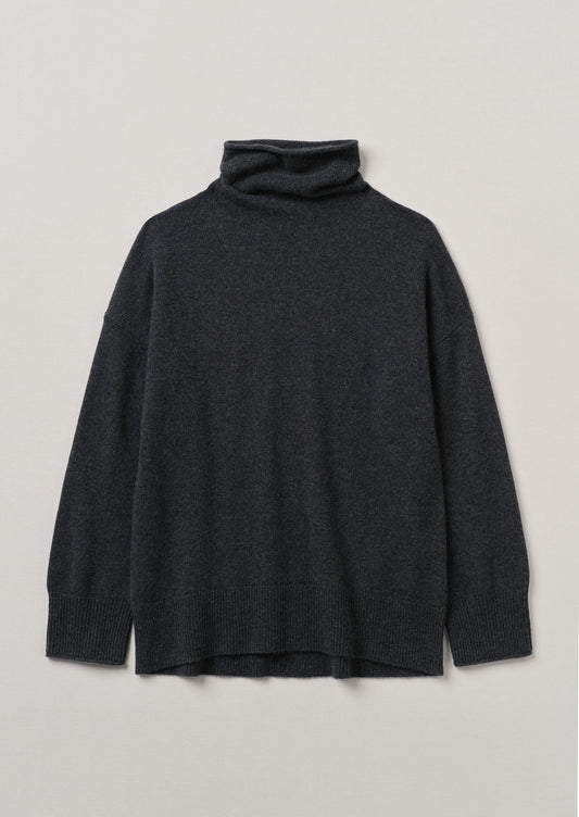 Maglione a collo alto in lana e cashmere | Antracite