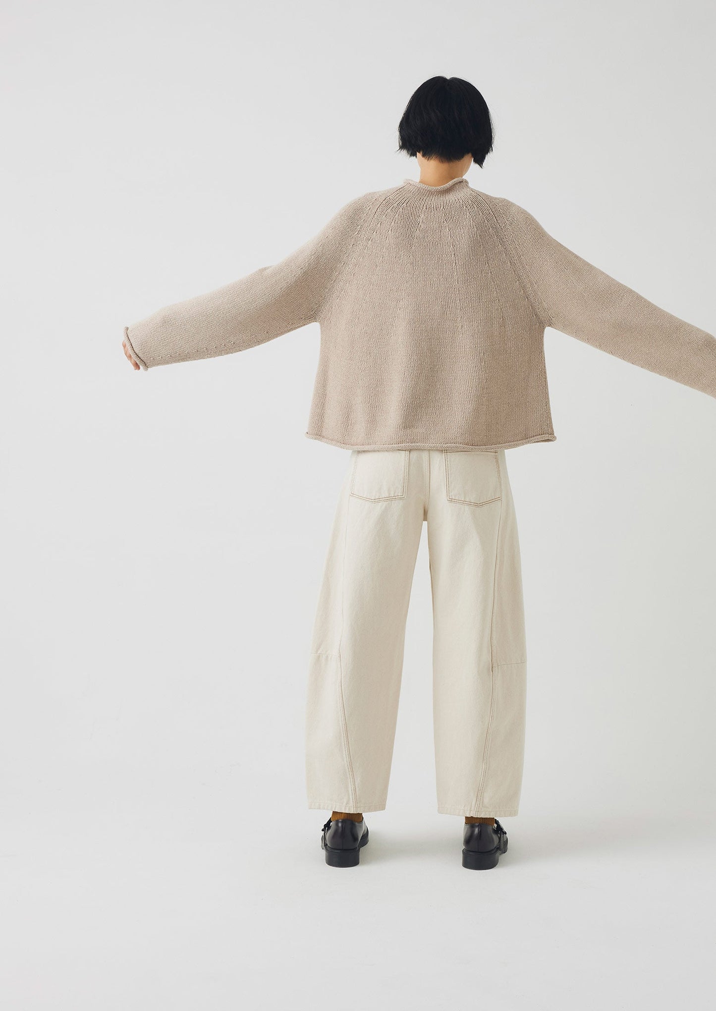 Maglione semplice in lino e cotone biologico | Pergamena