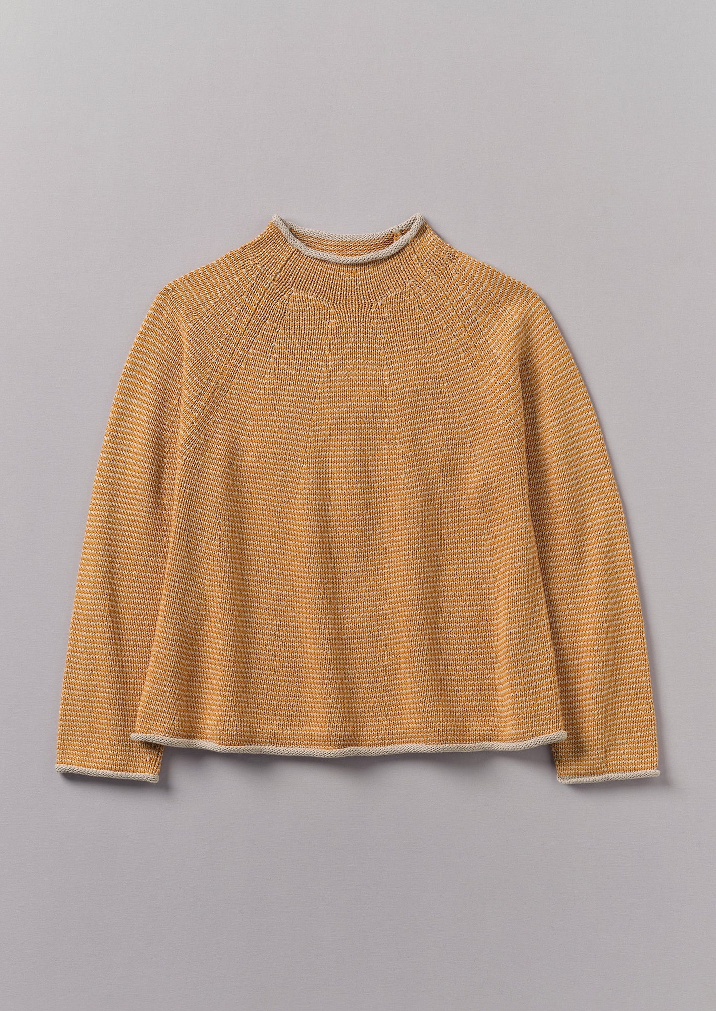 Maglione a righe in lino e cotone | Spice/Putty