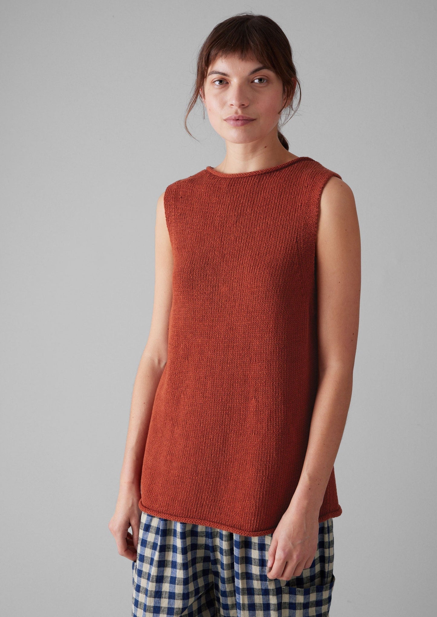 Canotta in maglia di lino e cotone | Red Fig