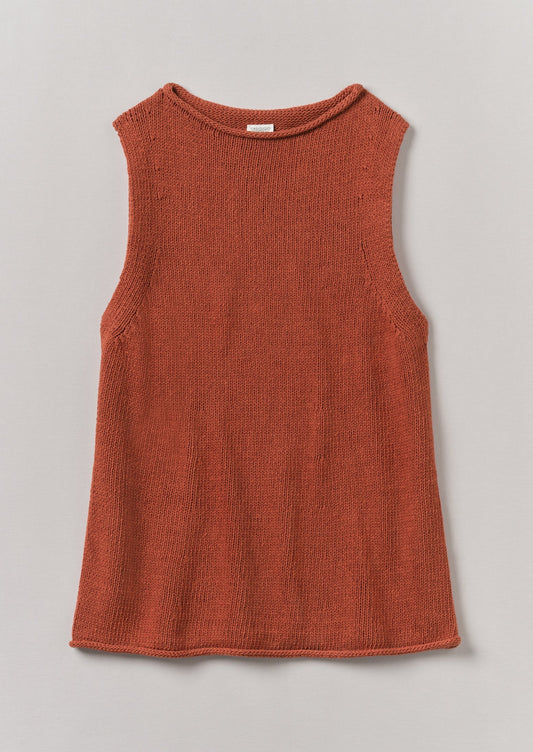 Canotta in maglia di lino e cotone | Red Fig