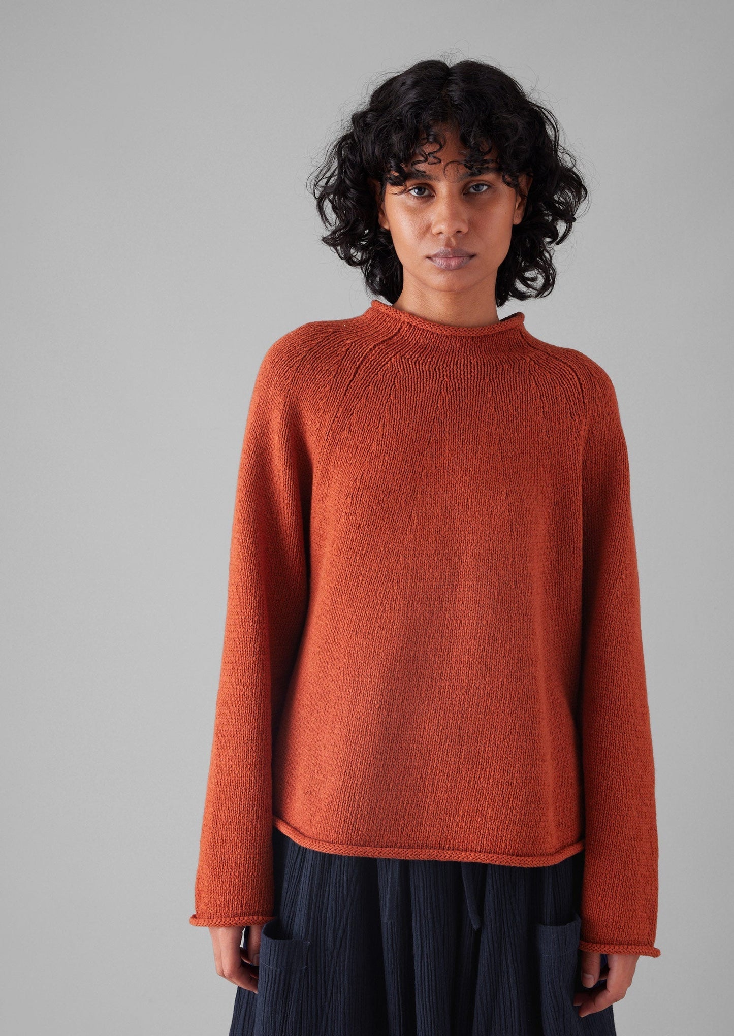 Maglione semplice in lino e cotone biologico | Red Fig