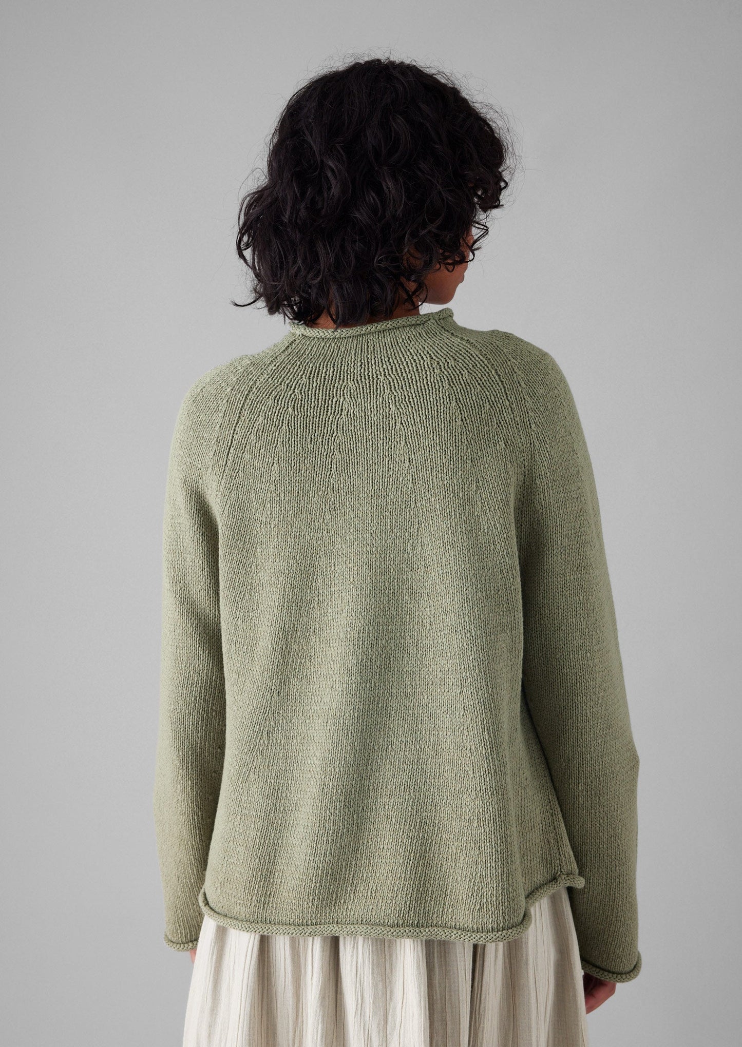 Maglione semplice in lino e cotone biologico | Salvia