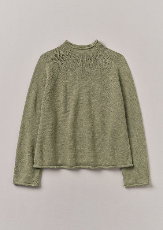 Maglione semplice in lino e cotone biologico | Salvia