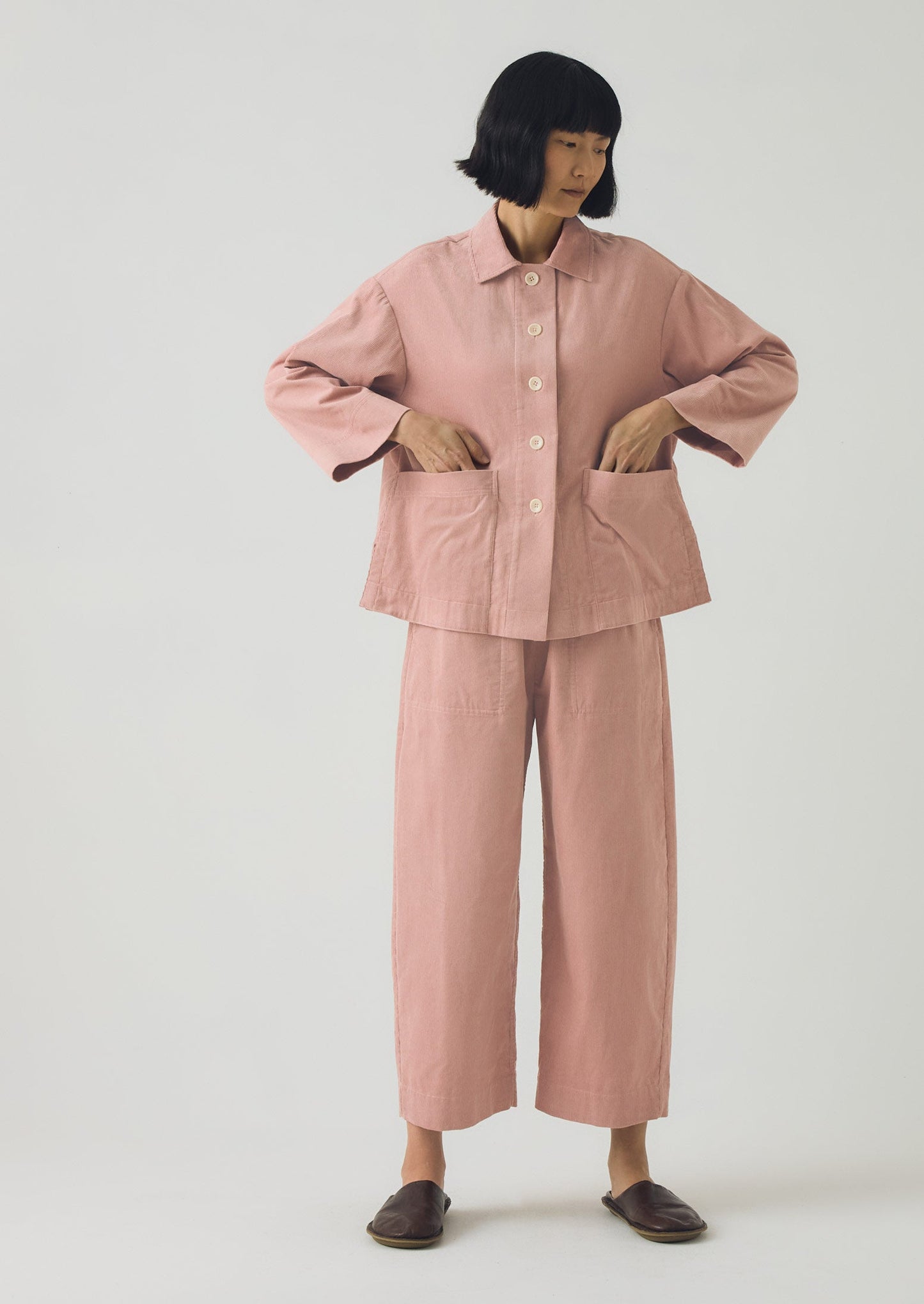 Camicia in velluto a coste biologico | Argilla rosa