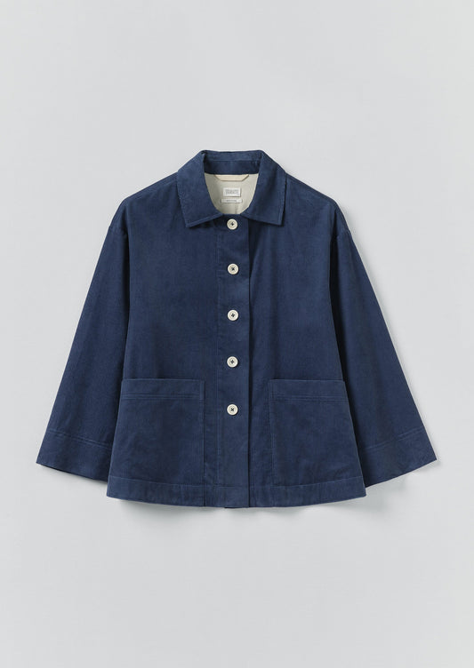 Camicia in velluto a coste biologico | Blu denim