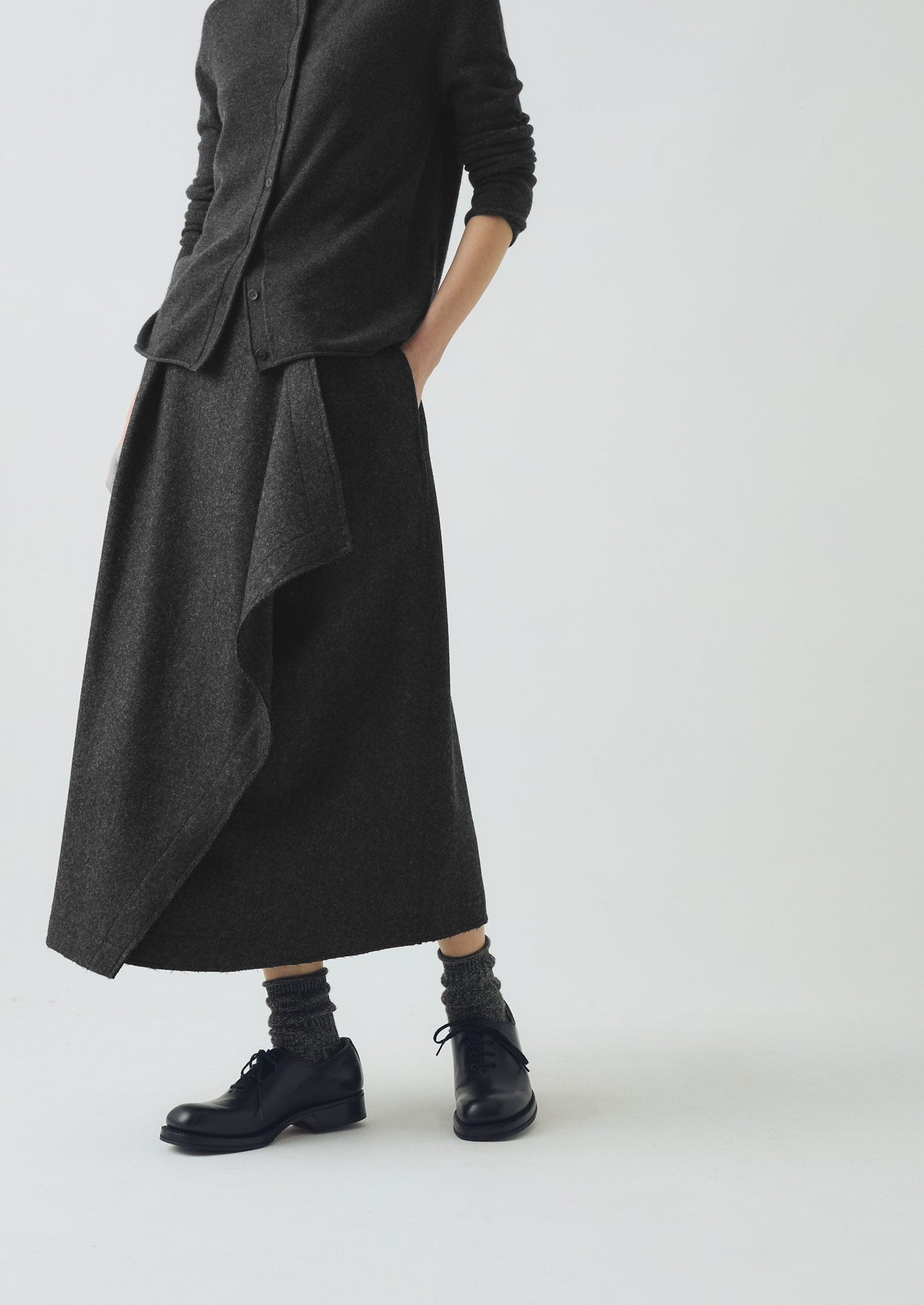 Cardigan in lana e cashmere | Antracite