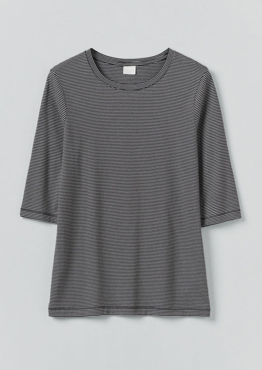 T-shirt in cotone a righe a mezza manica | Blu navy scuro/Ecru