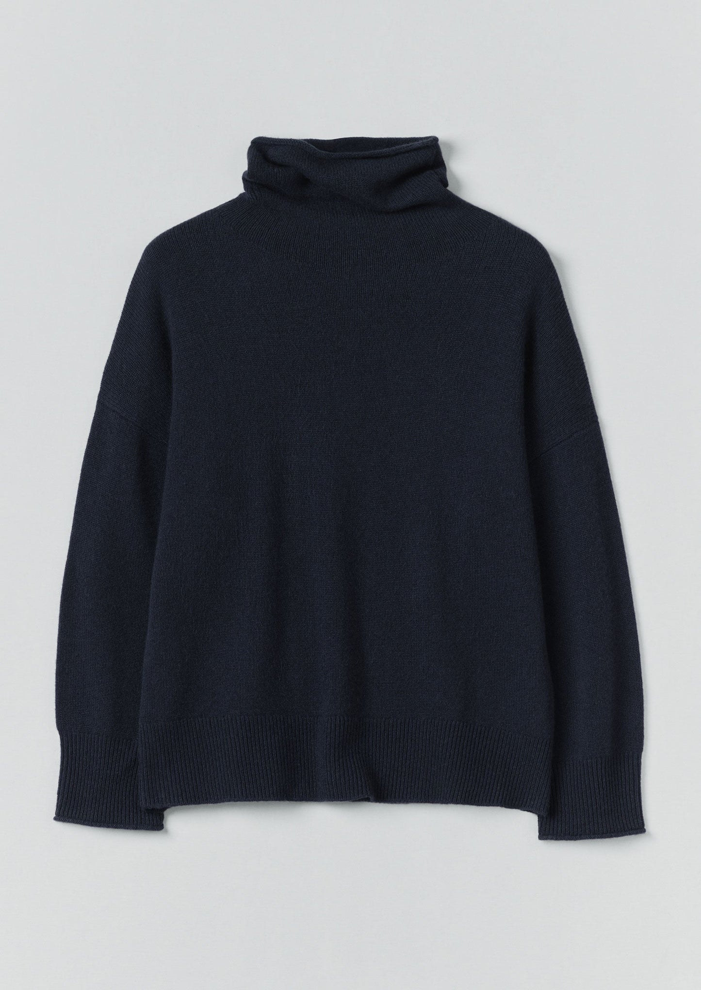 Maglione in lana e cashmere a collo alto | Blu inchiostro