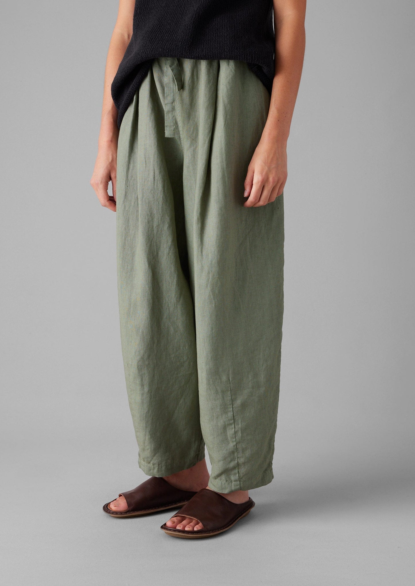 Pantaloni in lino tinto in capo Minako | Salvia chiara