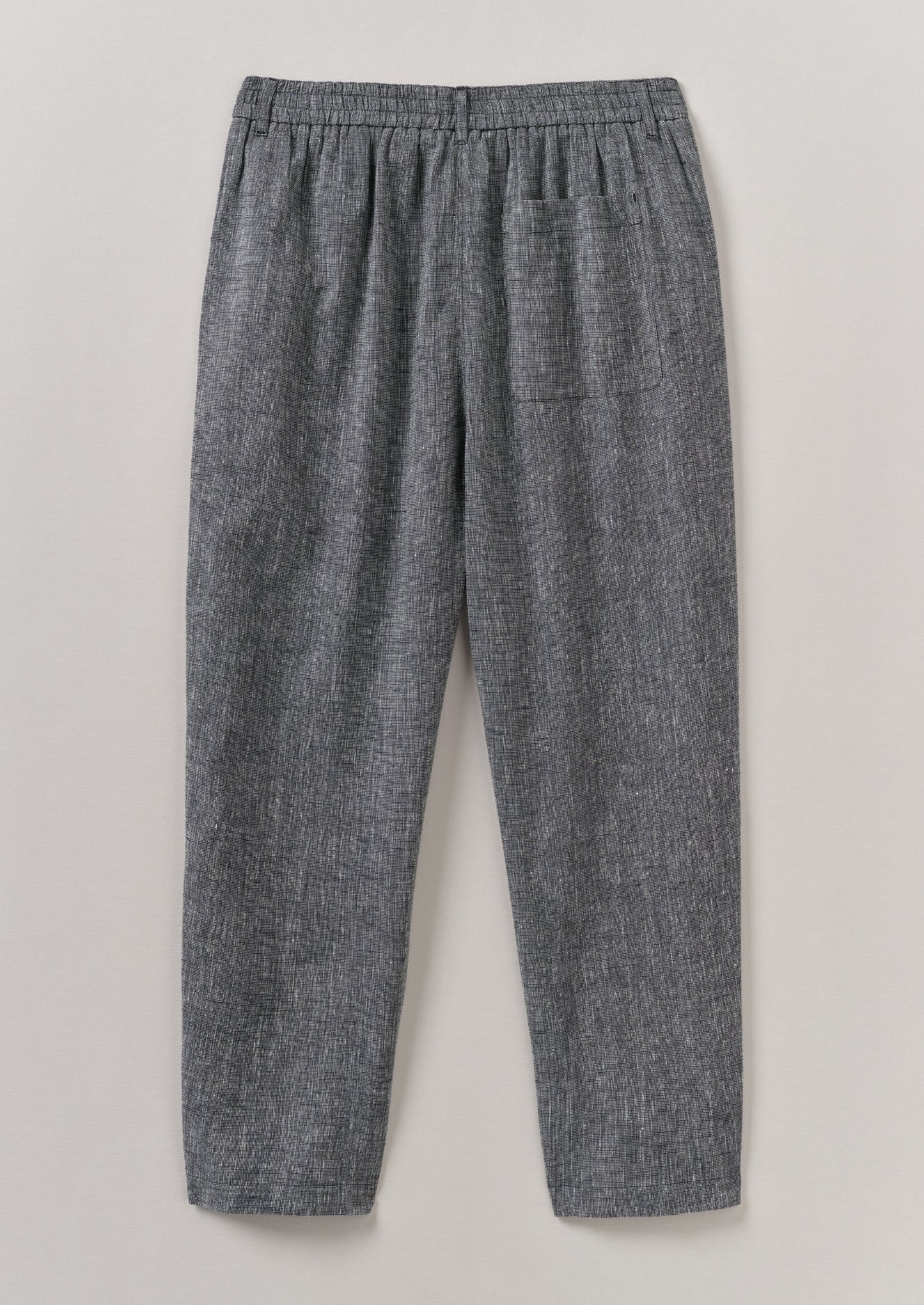 Pantaloni in lino e cotone inciso Alix | Blu melange