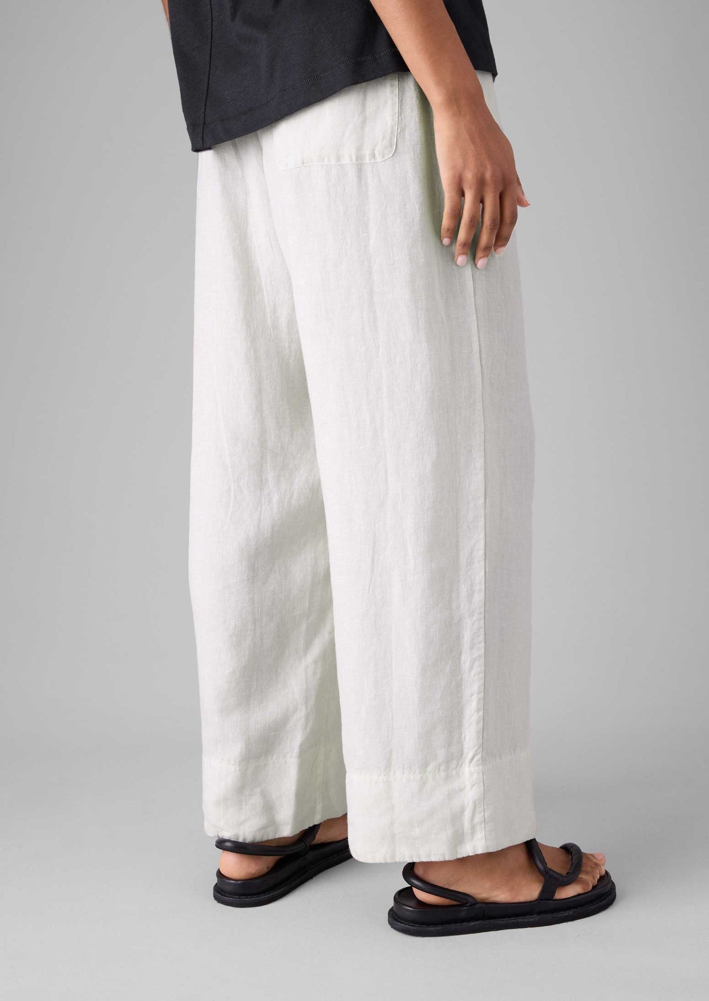 Pantaloni a gamba larga in lino tinto in capo | Avena