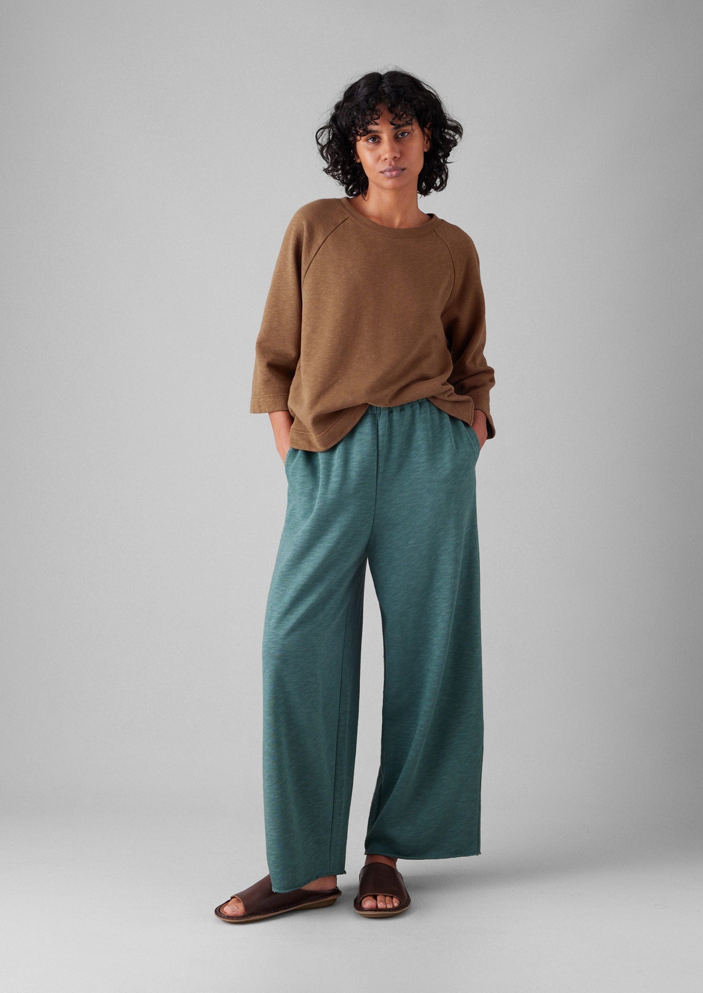 Pantaloni in jersey con retro ad anello | Giada polverosa
