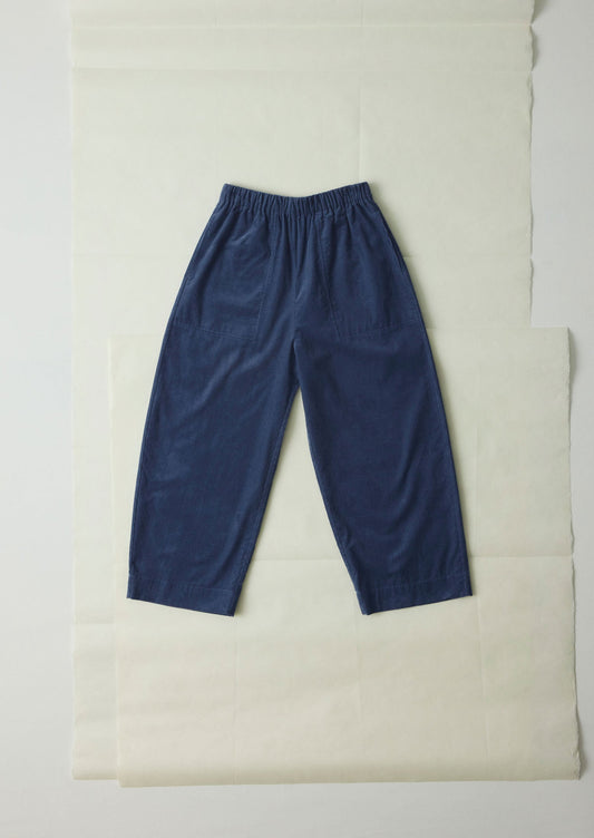 Pantaloni a gamba cilindrica in velluto a coste biologico | Blu denim