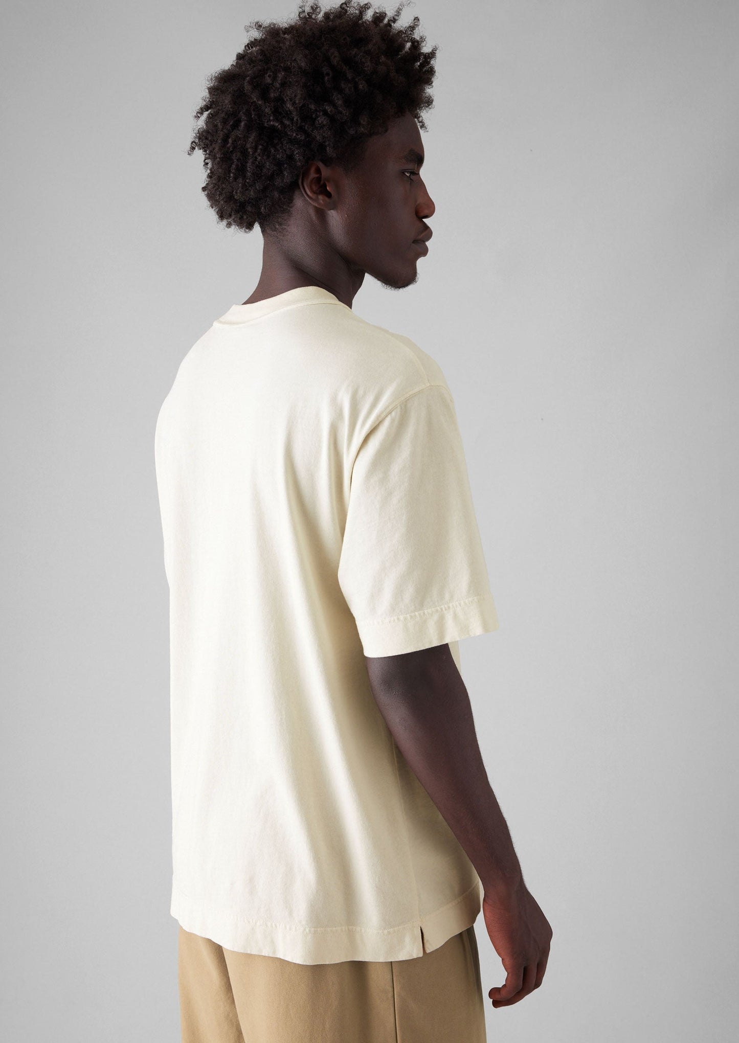 T-shirt in cotone biologico tinto in capo | Ecru