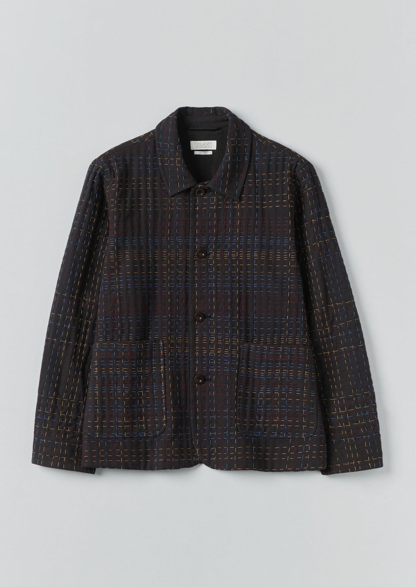 Giacca in tweed con punto Kantha | Ardesia