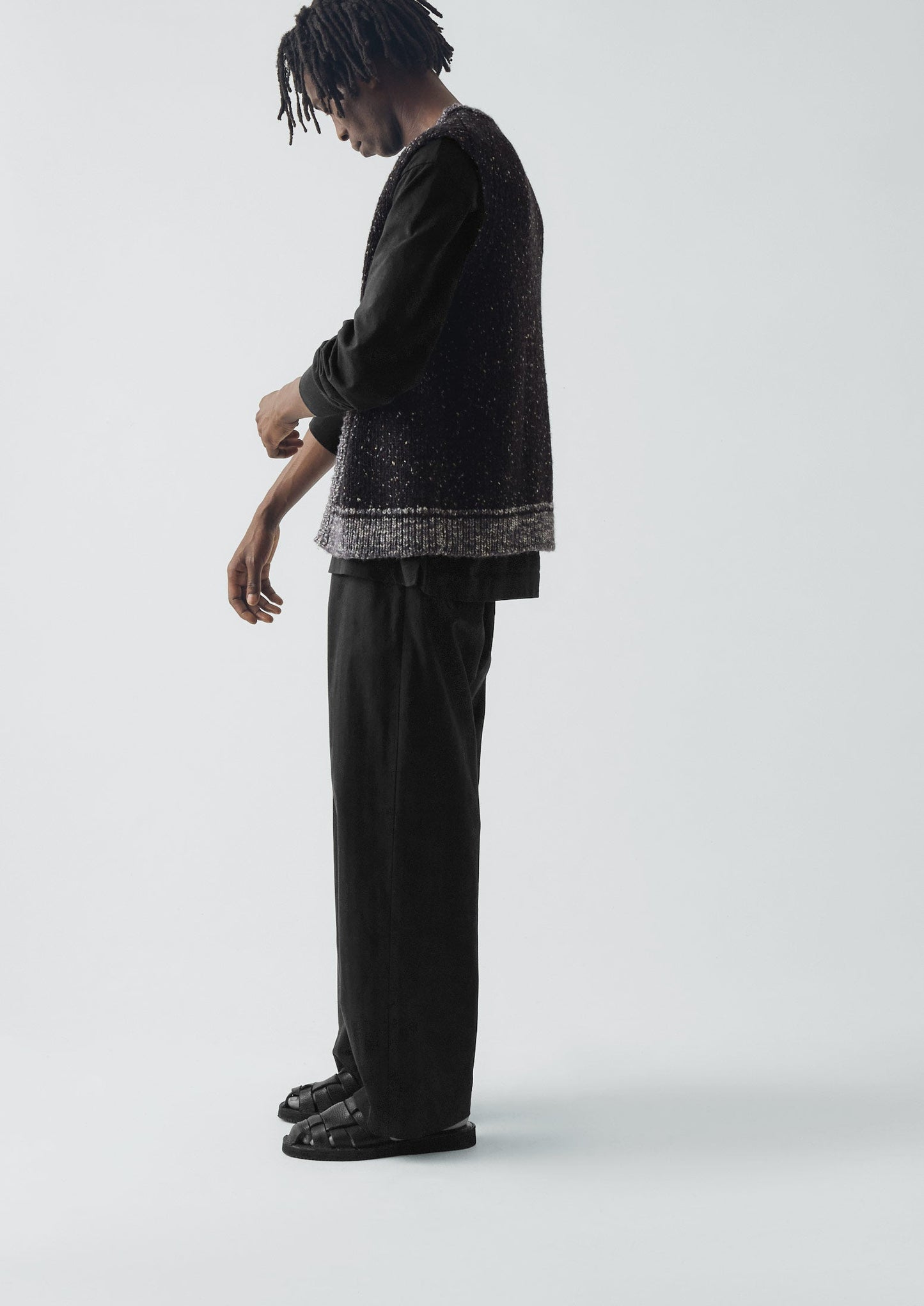 Canotta con finiture a contrasto Donegal | Nero