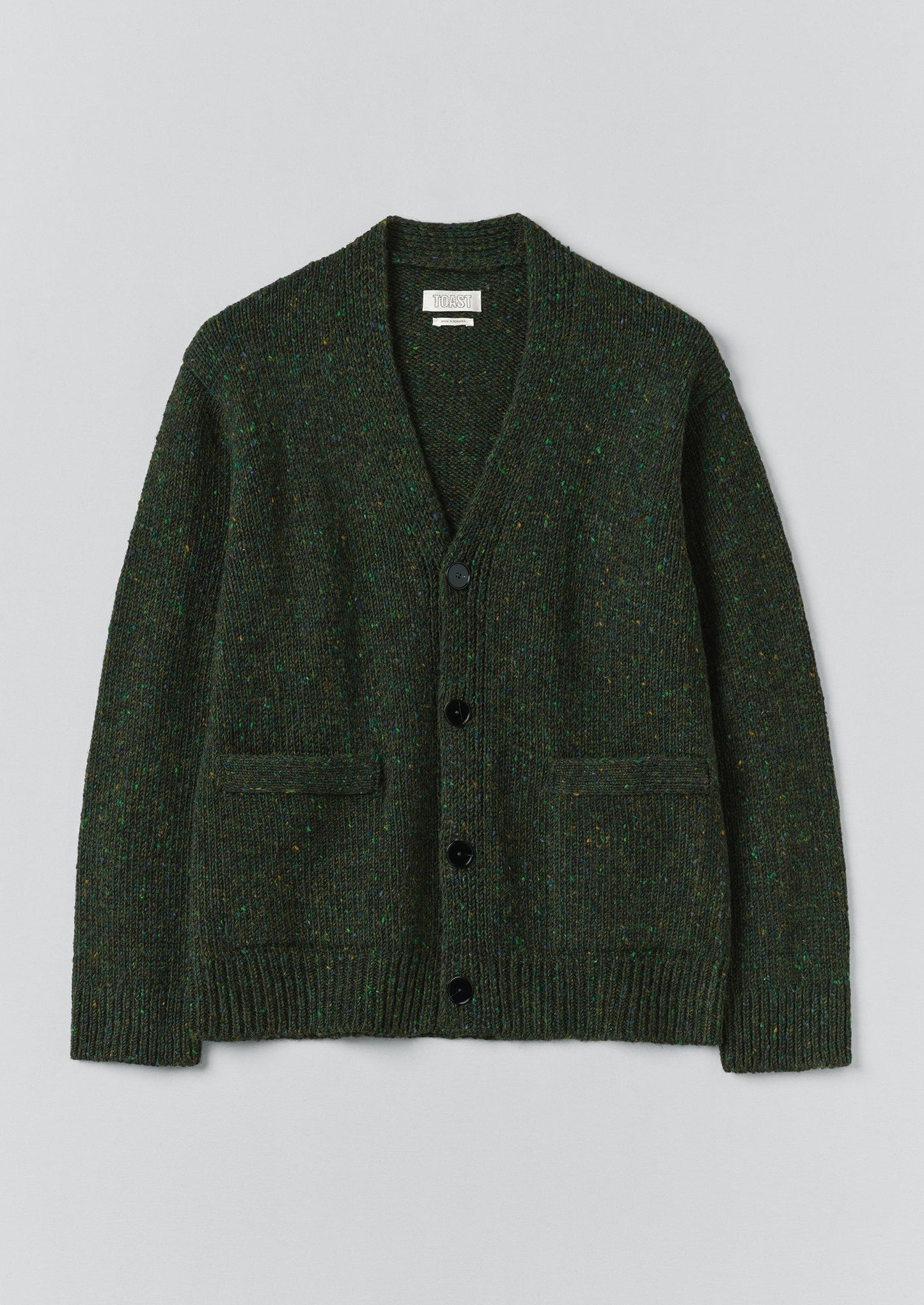 Cardigan con scollo a V in lana Donegal | Foresta