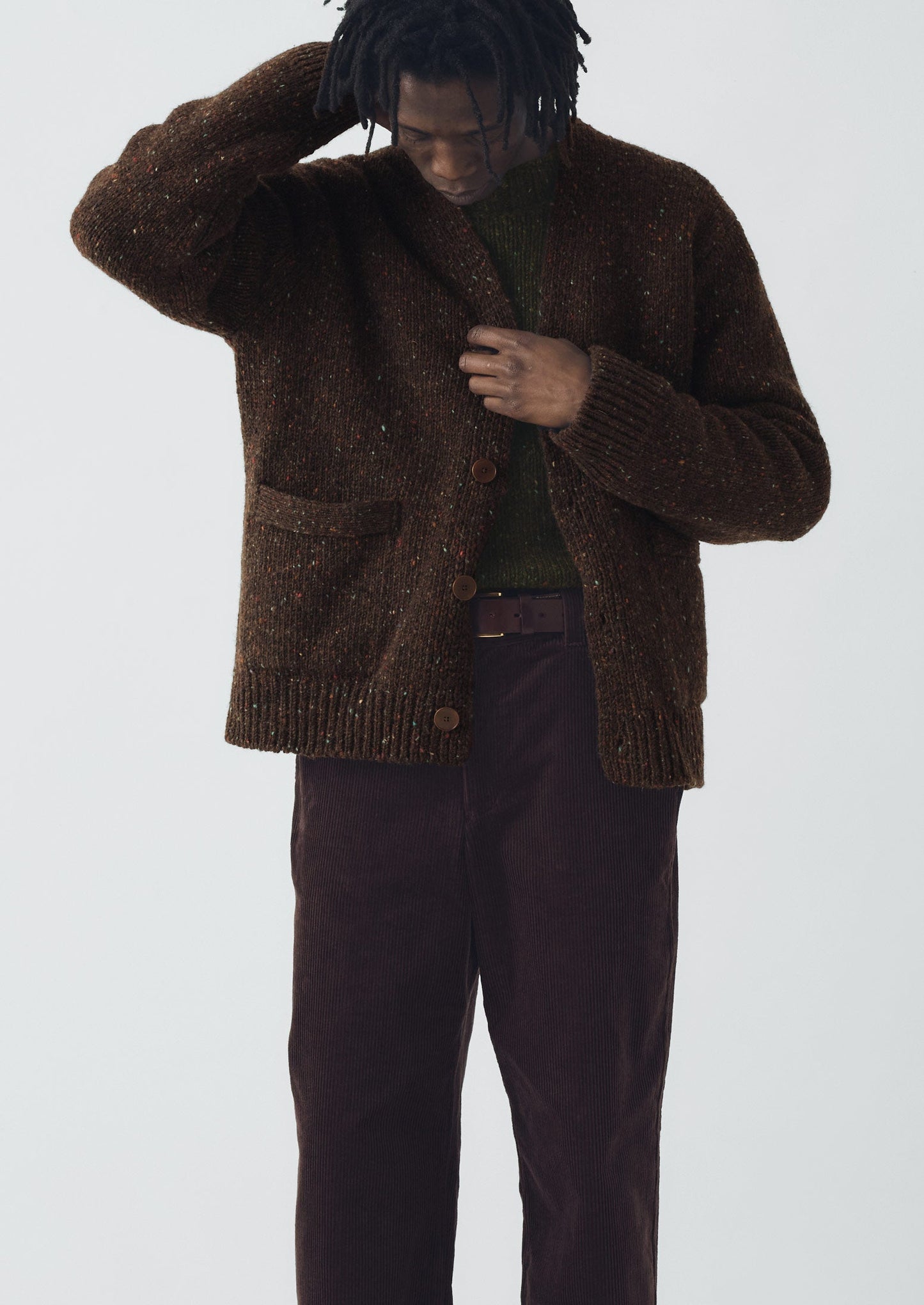 Cardigan con scollo a V in lana Donegal | Bark