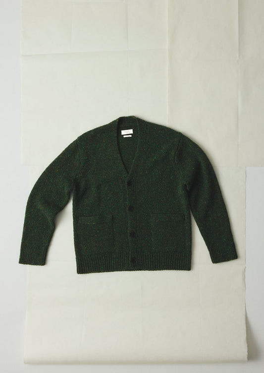 Cardigan con scollo a V in lana Donegal | Foresta