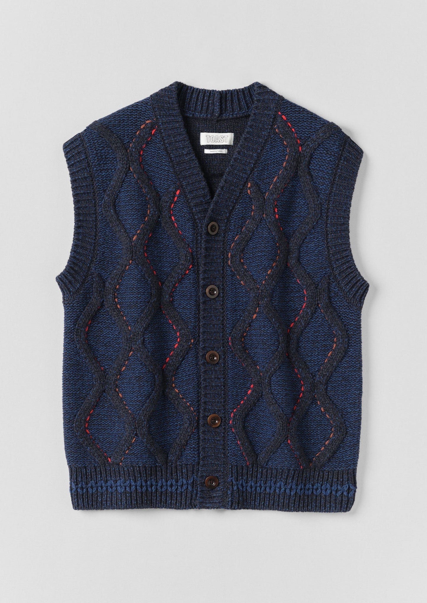 Canotta con bottoni decorati a mano | Blu Multi