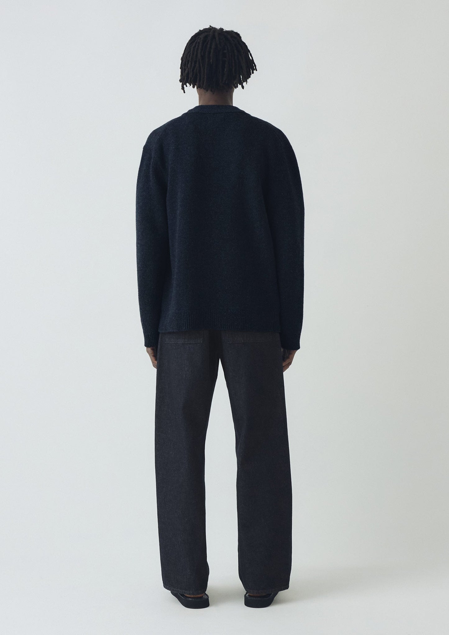 Cardigan in lana mélange | Blu navy mélange