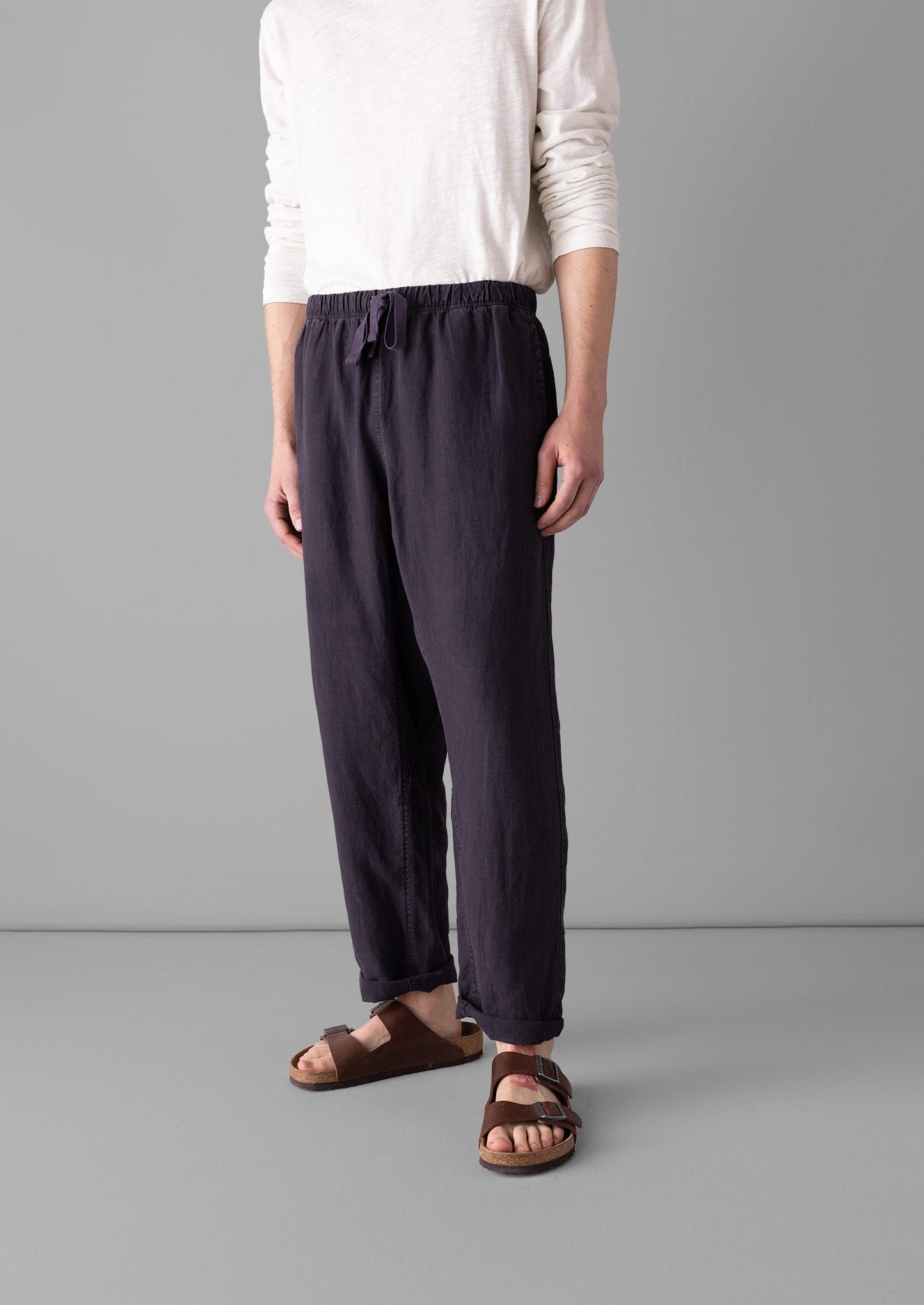 Pantaloni in lino tinto in capo Alfie | Ardesia