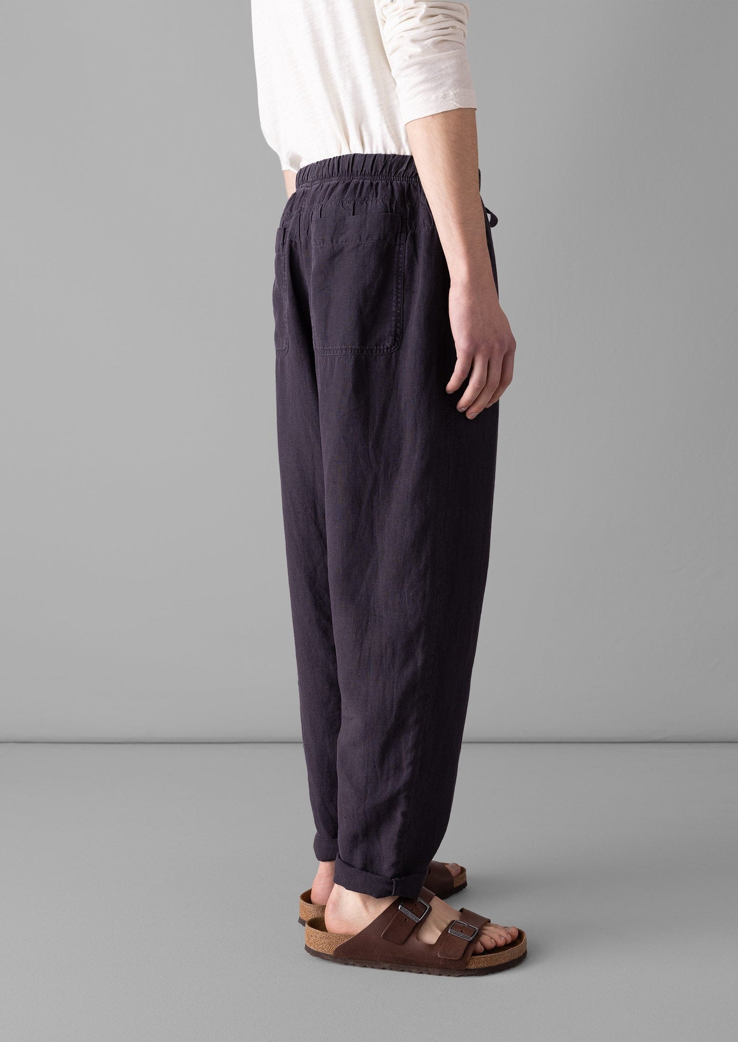 Pantaloni in lino tinto in capo Alfie | Ardesia