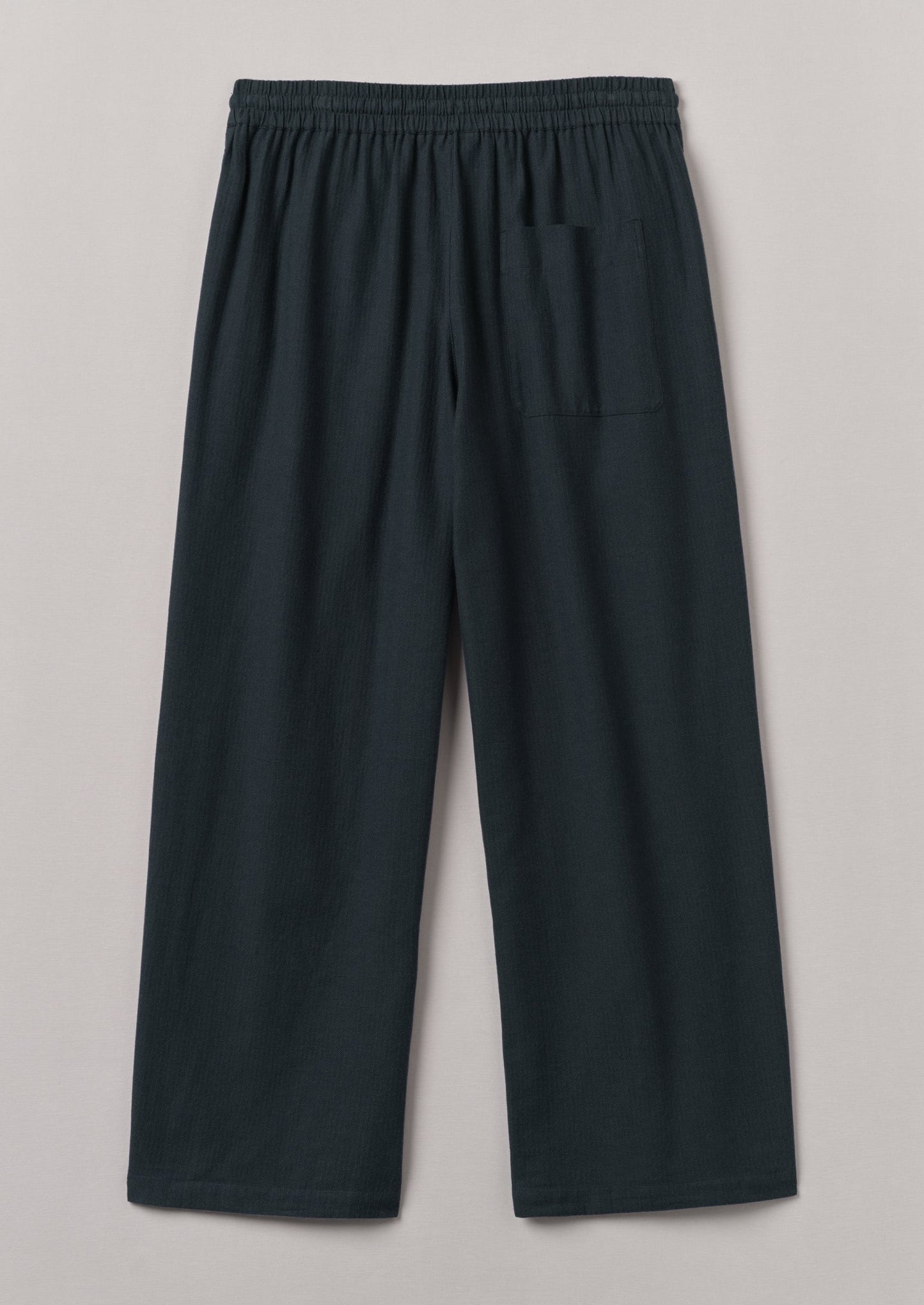 Pantaloni con coulisse in cotone spazzolato a spina di pesce | Blu ardesia