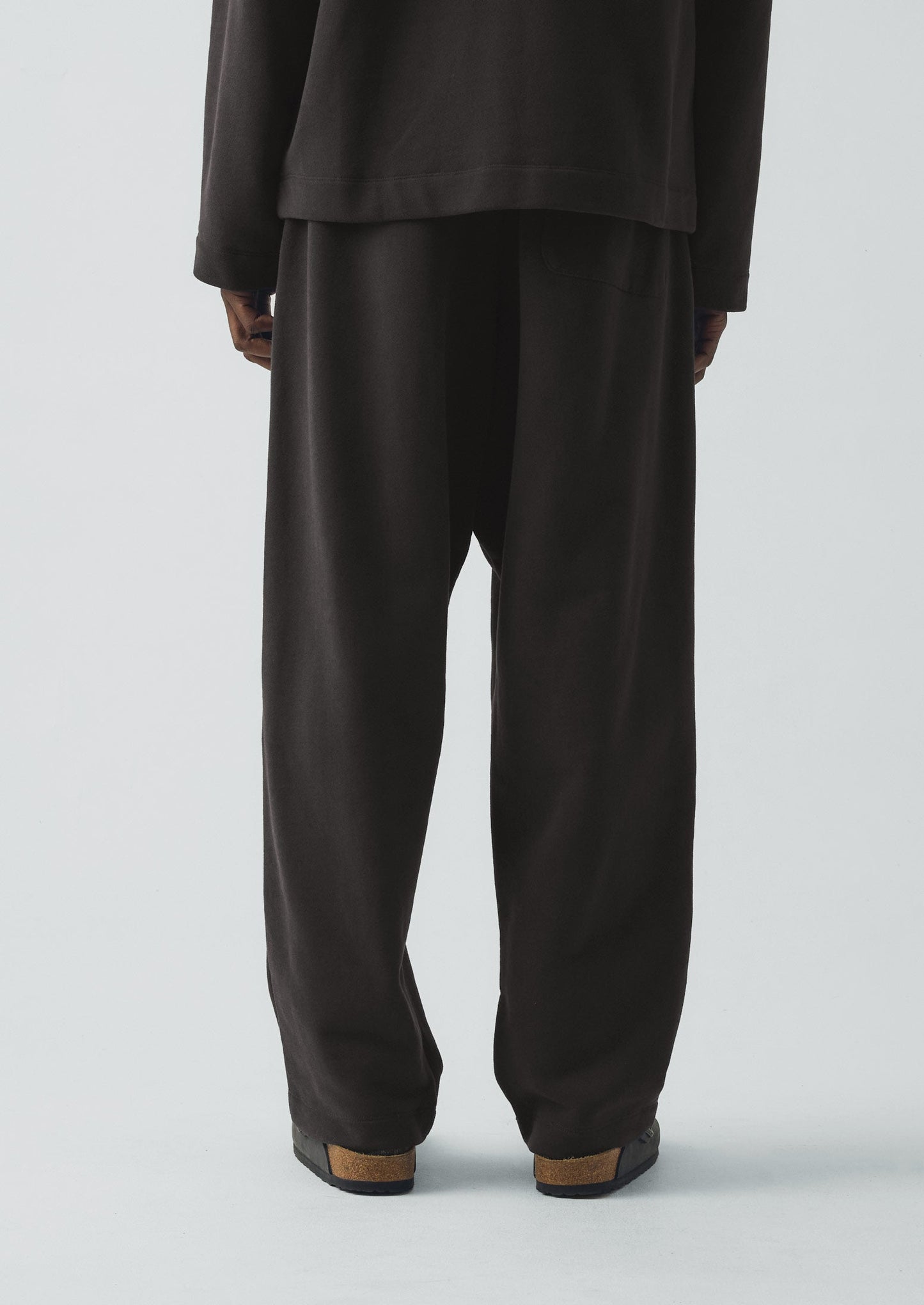 Pantaloni plissettati in jersey Loopback | Pepe nero