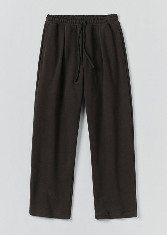 Pantaloni plissettati in jersey Loopback | Pepe nero