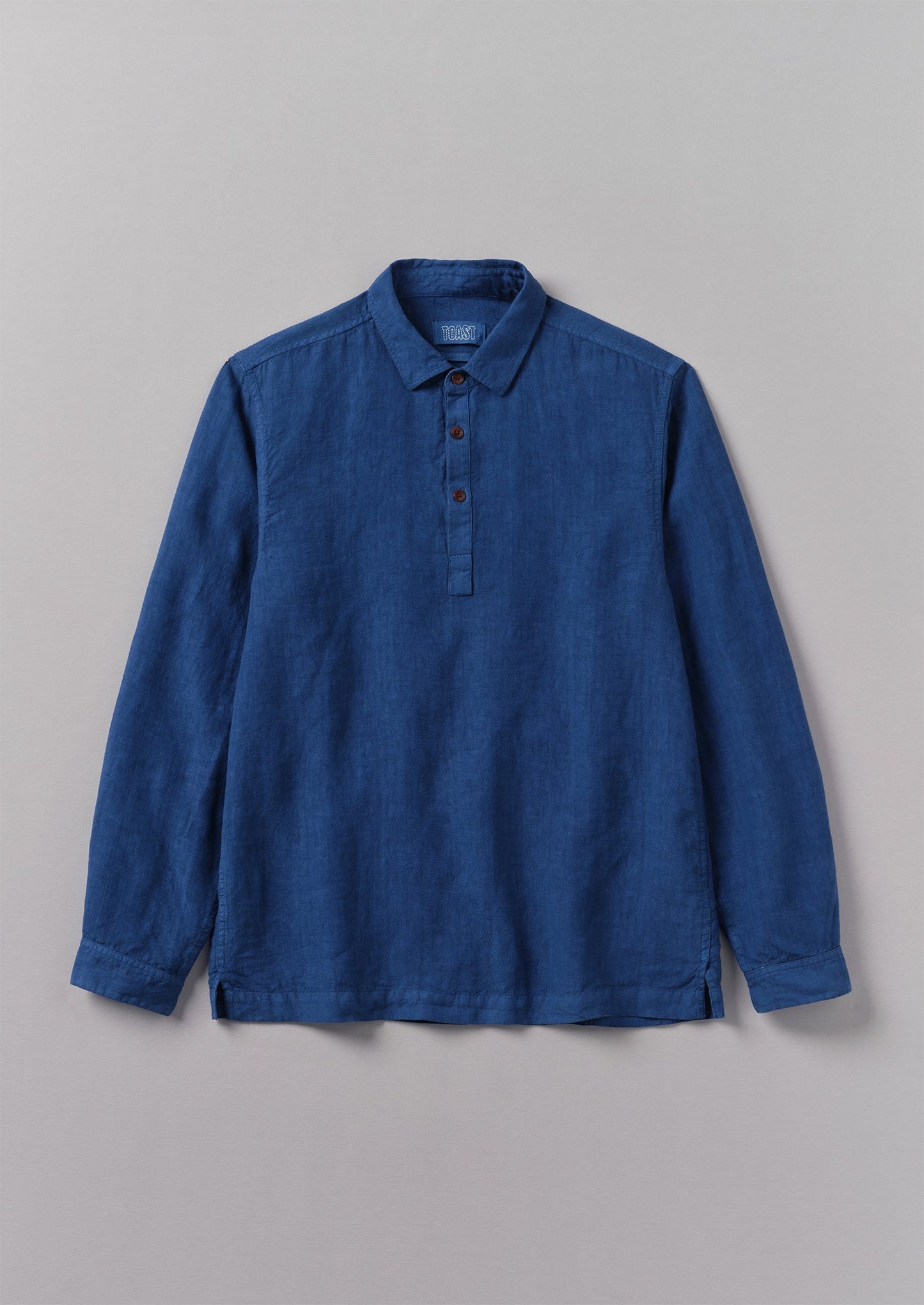 Camicia in lino con mezza abbottonatura | Cobalto