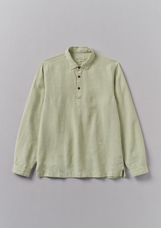 Camicia in lino con mezza abbottonatura | Pebble