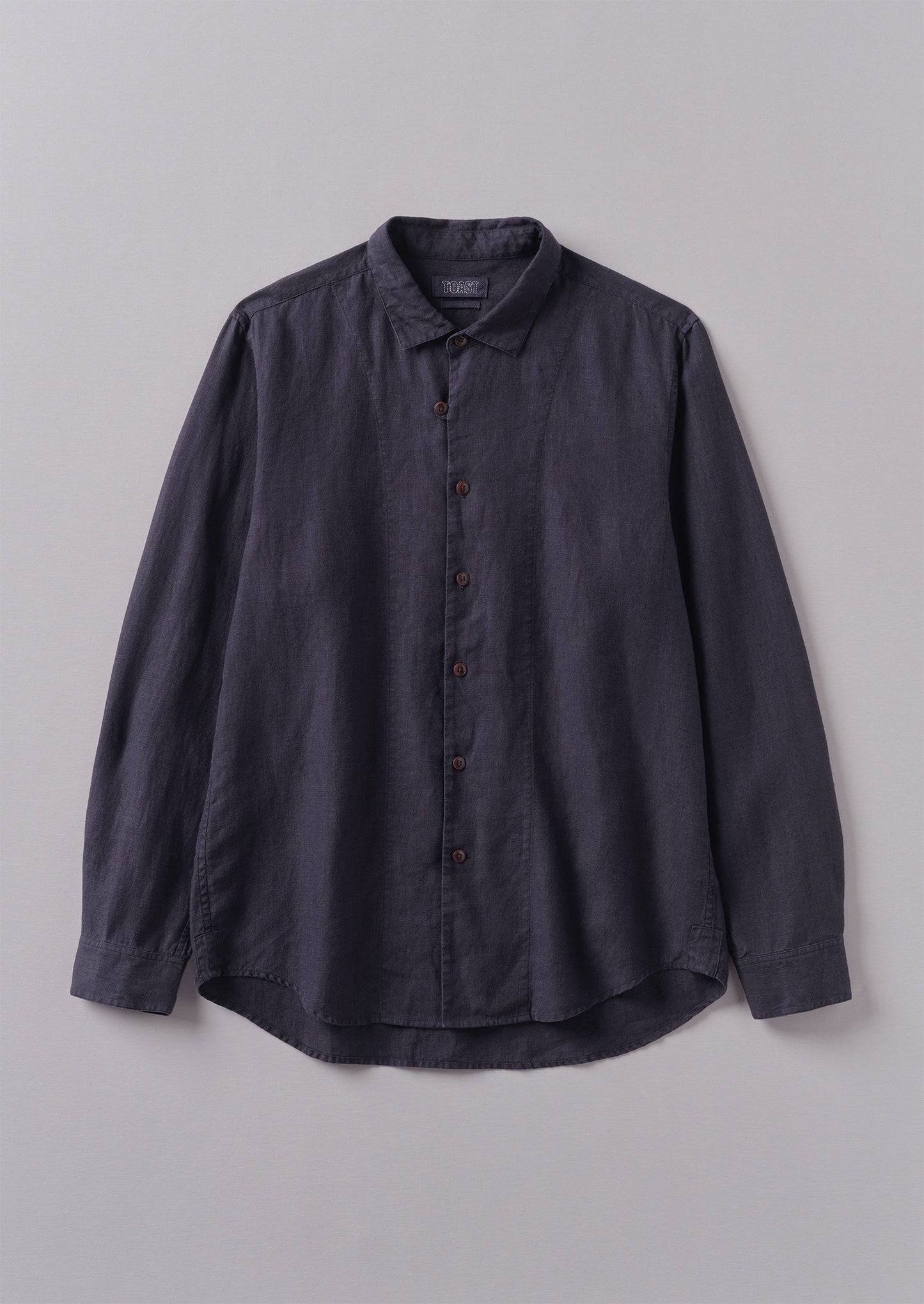 Camicia in lino con bottoni ad anello | Ardesia